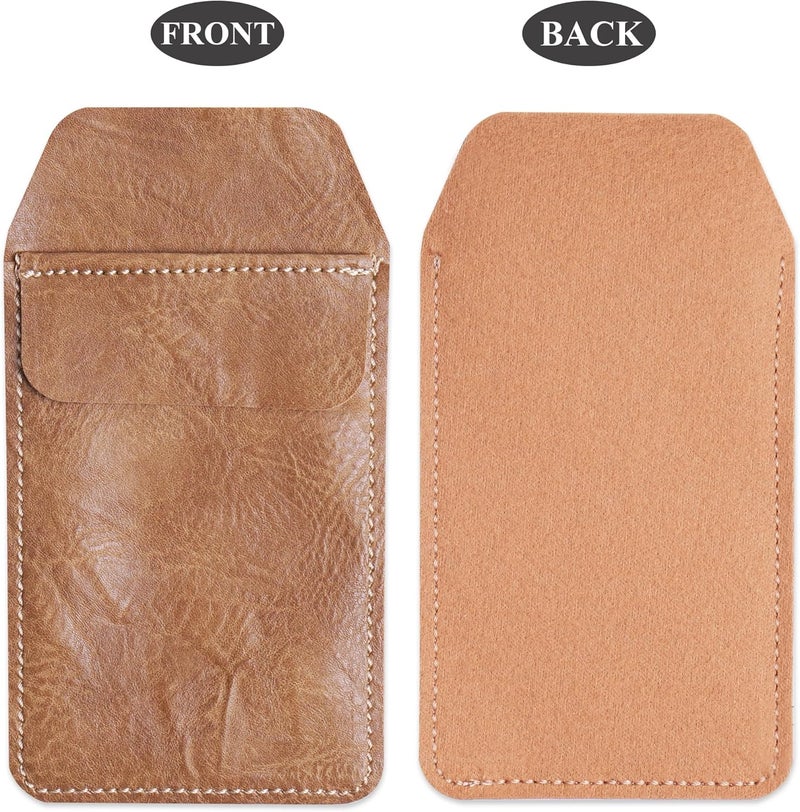 Haecsfl 2 Pieces PU Leather Pocket Protector,Pen Pouch Holder Organizer for Shirts, Lab Coats, Pants - Multi-Purpose - Holds Pens, Pointers, Pencils, and Notes(2-Nude) - Image 3